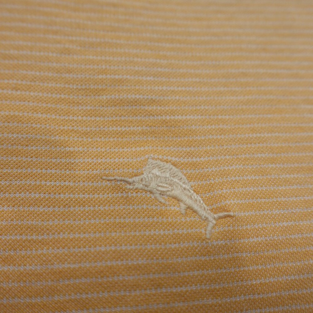 Tommy Bahama Striped Polo Shirt Men’s XL Peach Orange Casual Island Wear - Picture 3 of 9